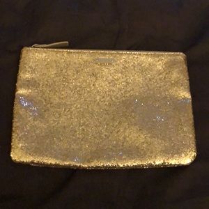 Kate Spade Gold Glitter Zipper Clutch